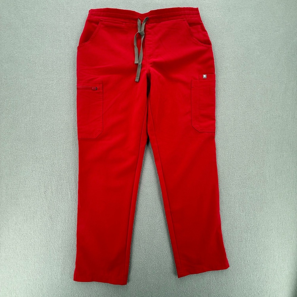 FIGS Yola Skinny Scrub Bottoms Pants Color Pop Red Women MP
